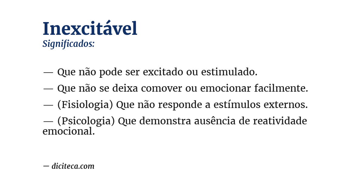 Significado de inexcitável