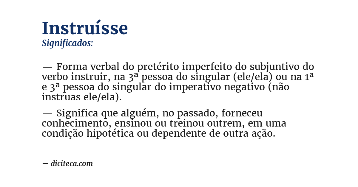 Significado de instruísse
