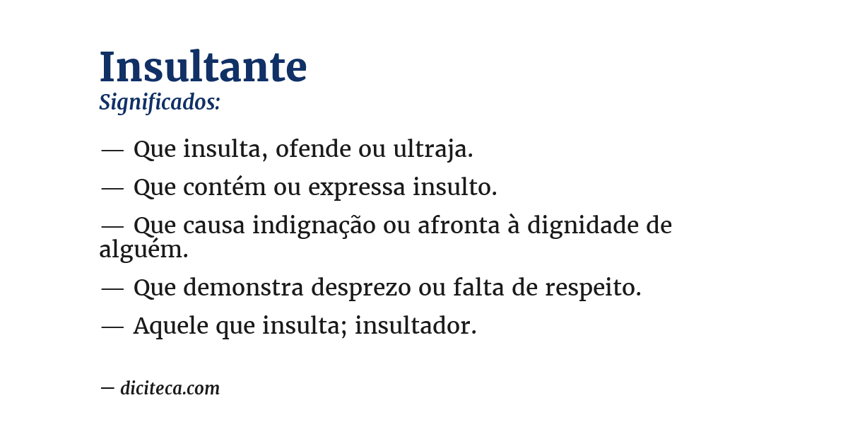 Significado de insultante