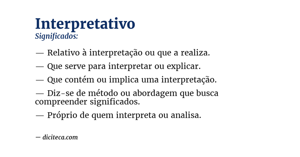 Significado de interpretativo