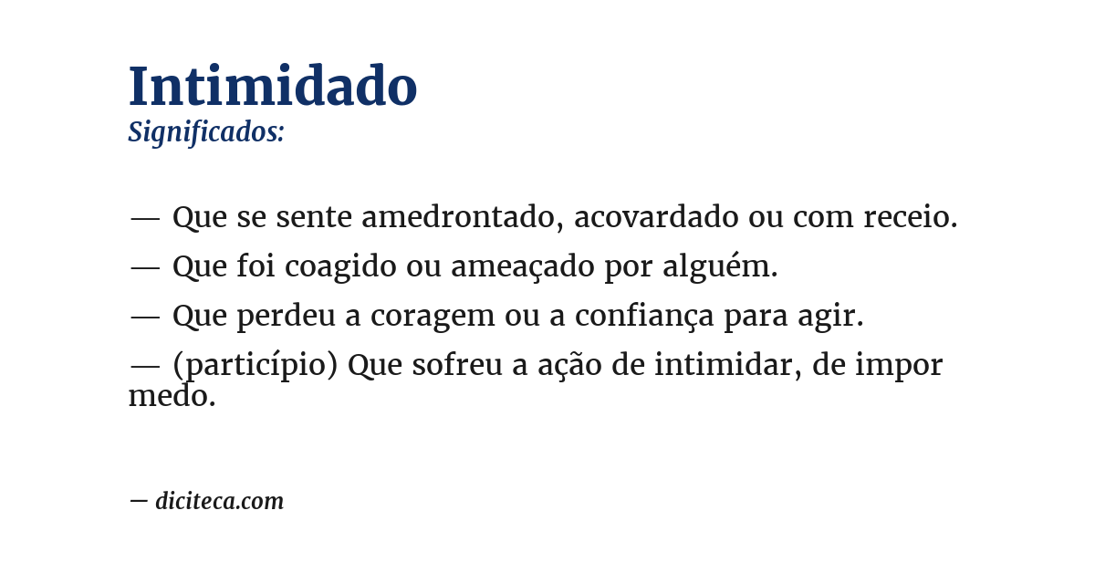 Significado de intimidado