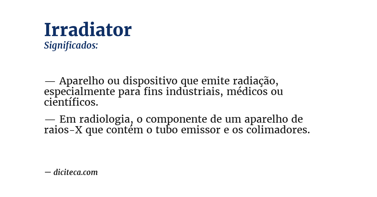 Significado de irradiator