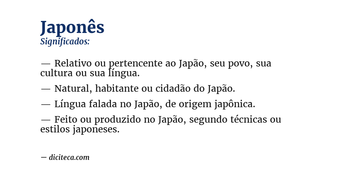 Significado de japonês