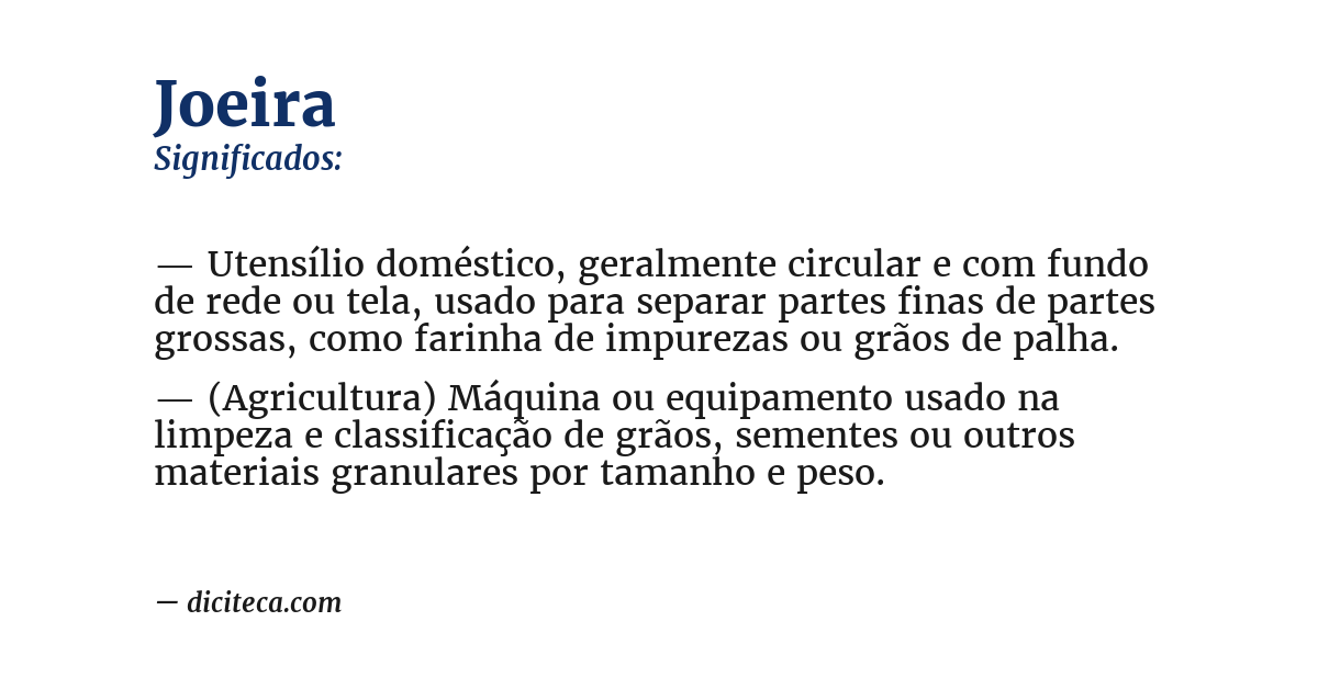 Significado de joeira