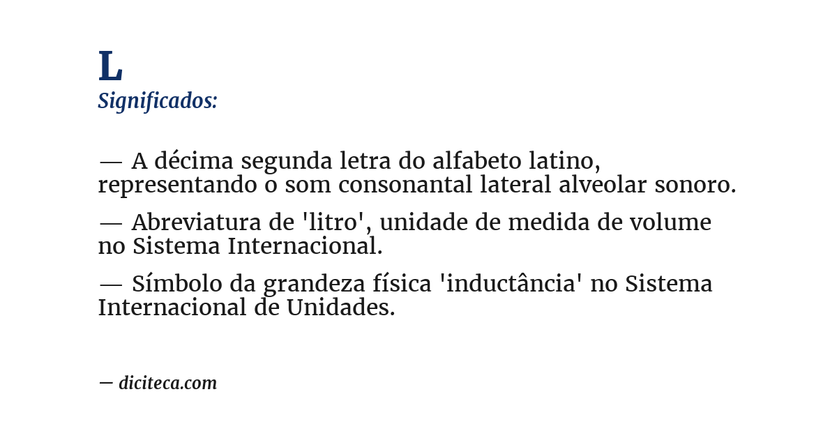 Significado de l