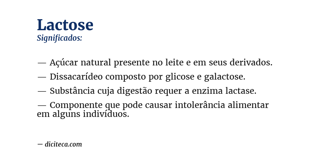 Significado de lactose