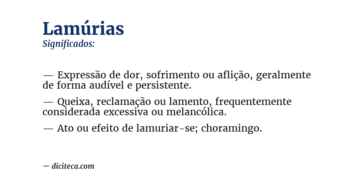 Significado de lamúrias