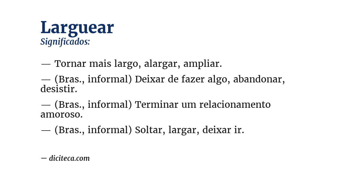 Significado de larguear