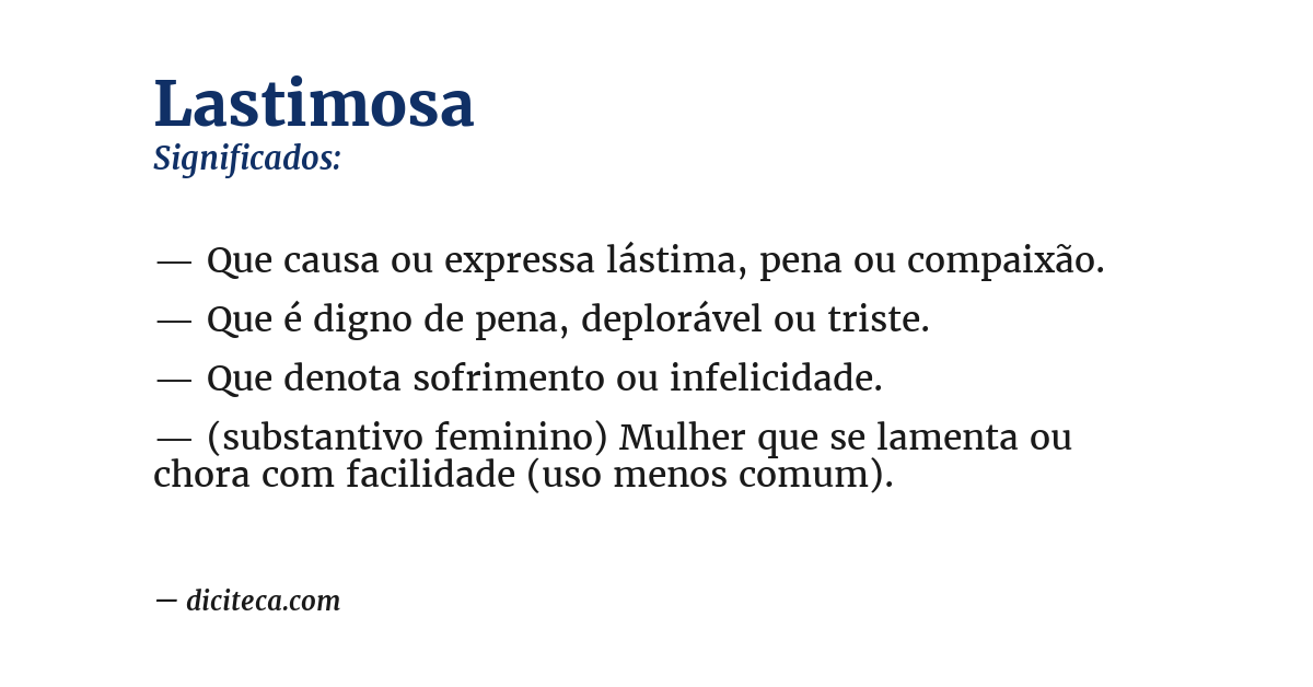 Significado de lastimosa