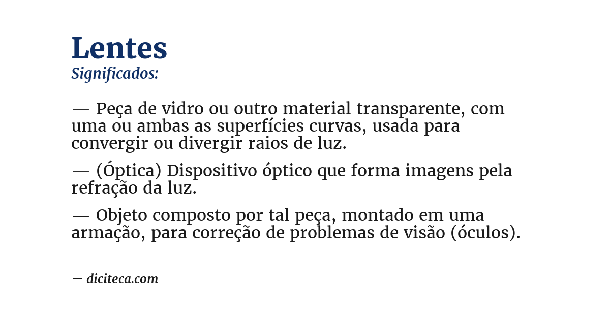 Significado de lentes