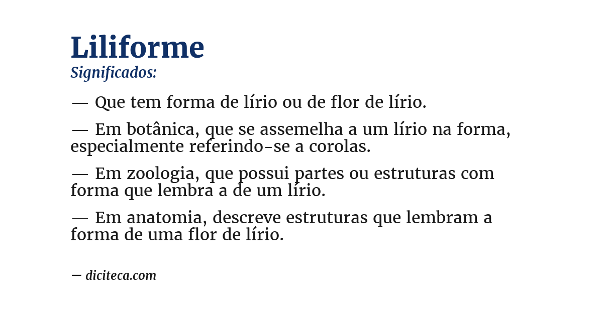 Significado de liliforme