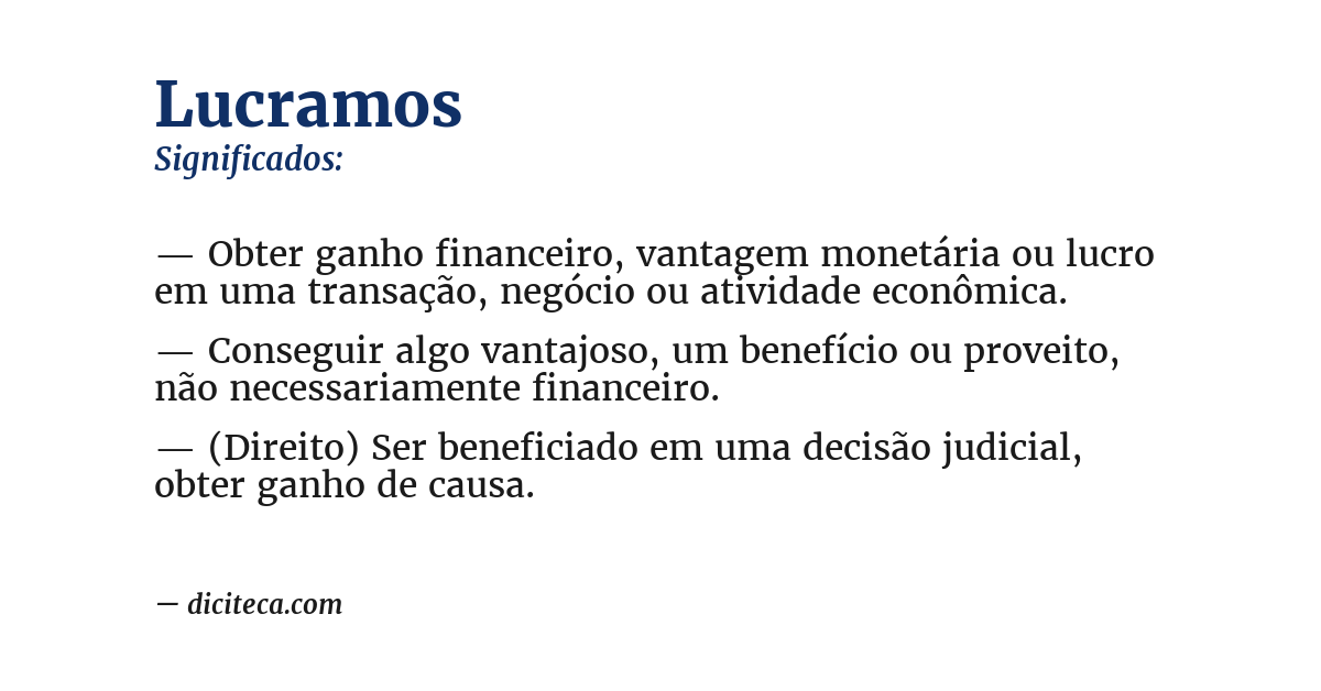 Significado de lucramos