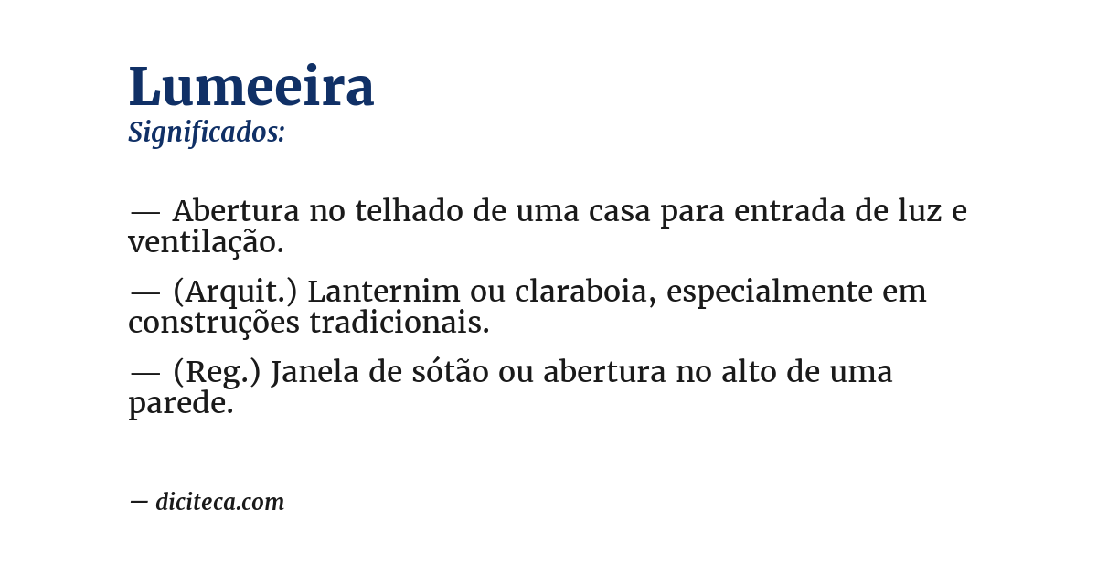 Significado de lumeeira
