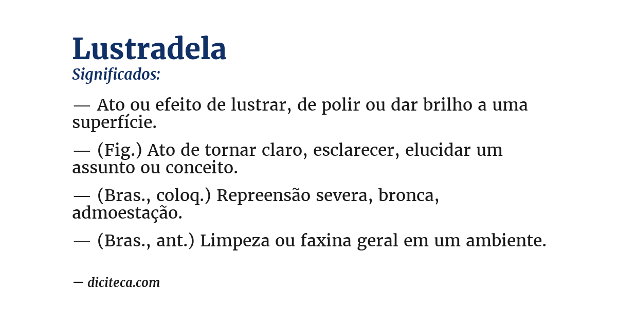 Significado de lustradela