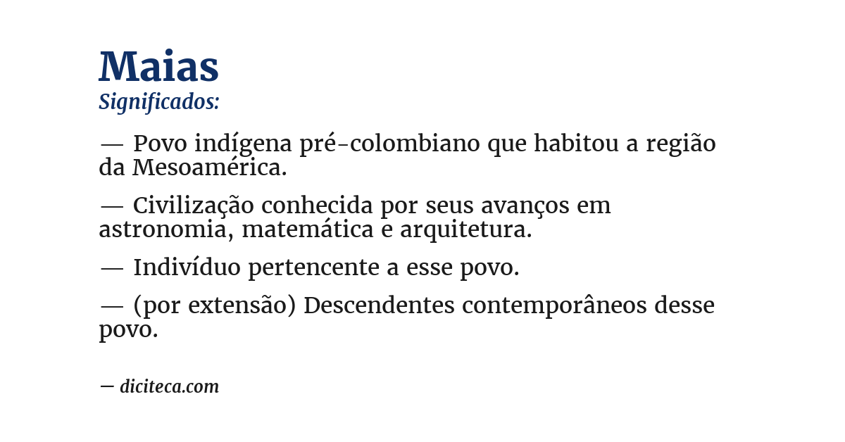 Significado de maias