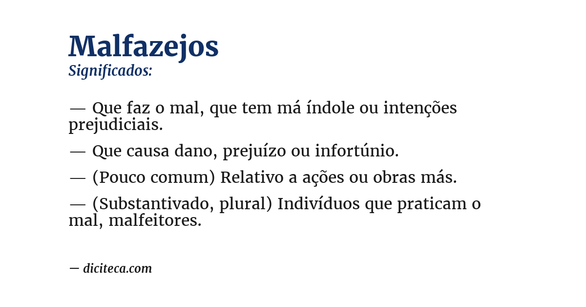 Significado de malfazejos