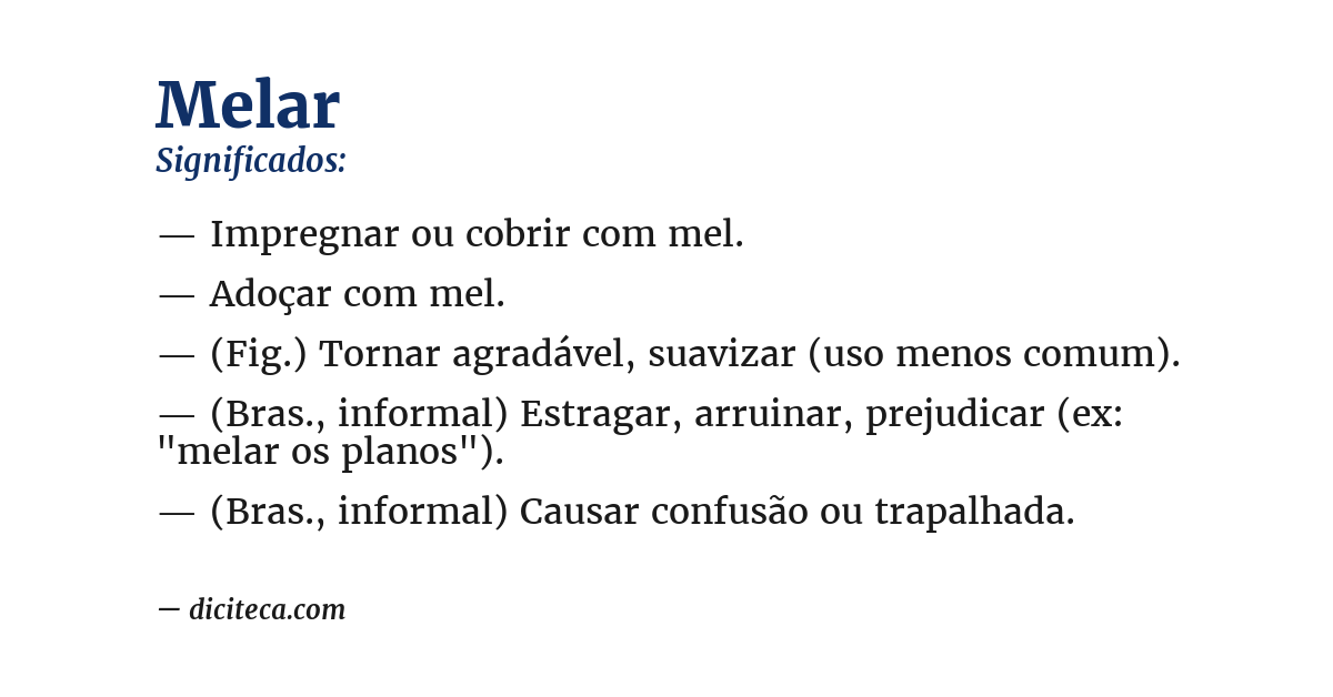 Significado de melar