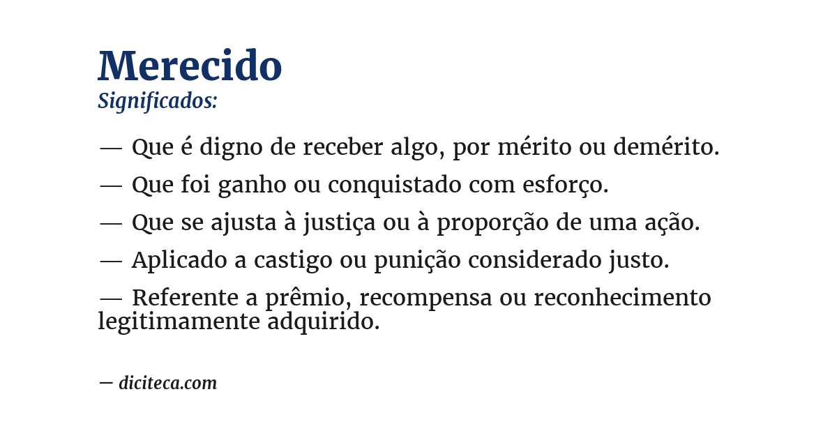 Significado de merecido
