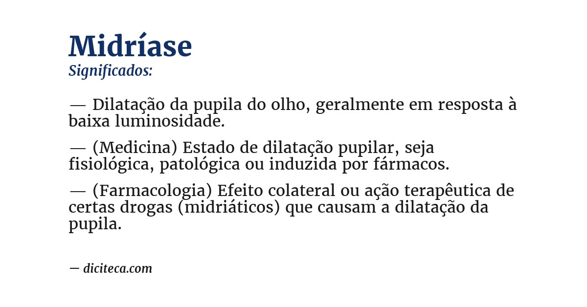 Significado de midríase