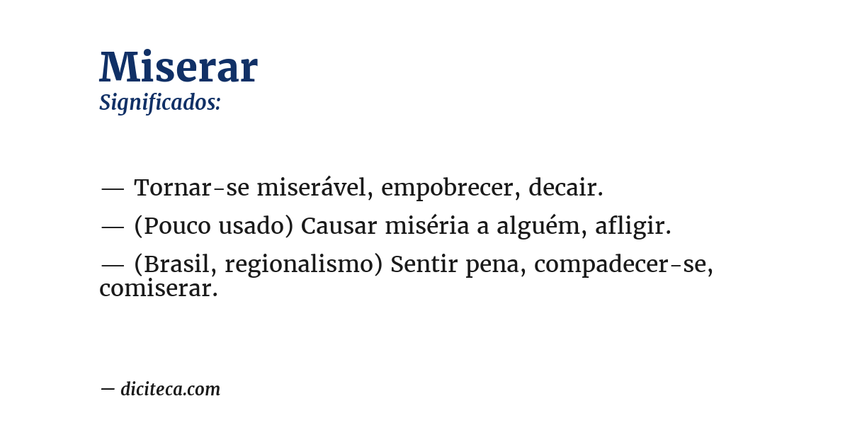 Significado de miserar