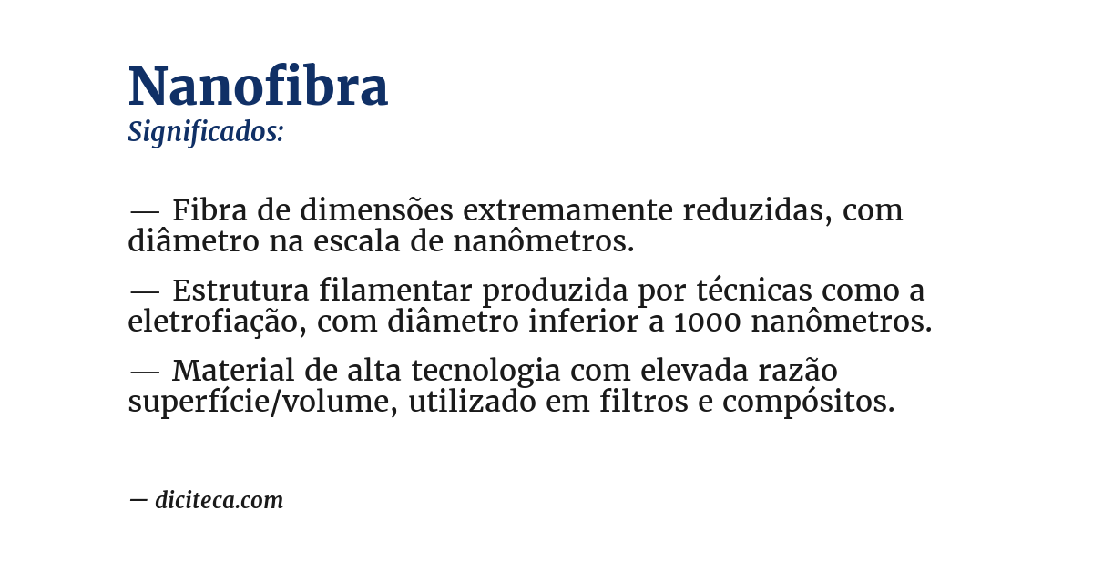 Significado de nanofibra