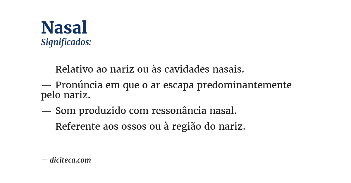 Significado de nasal
