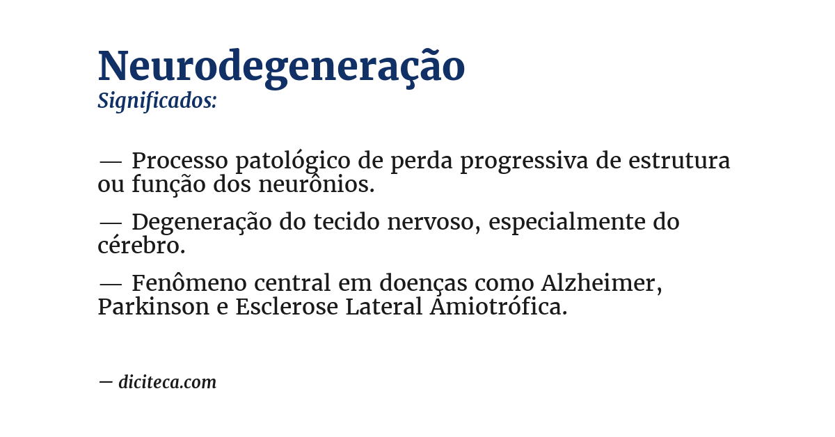 Significado de neurodegeneração