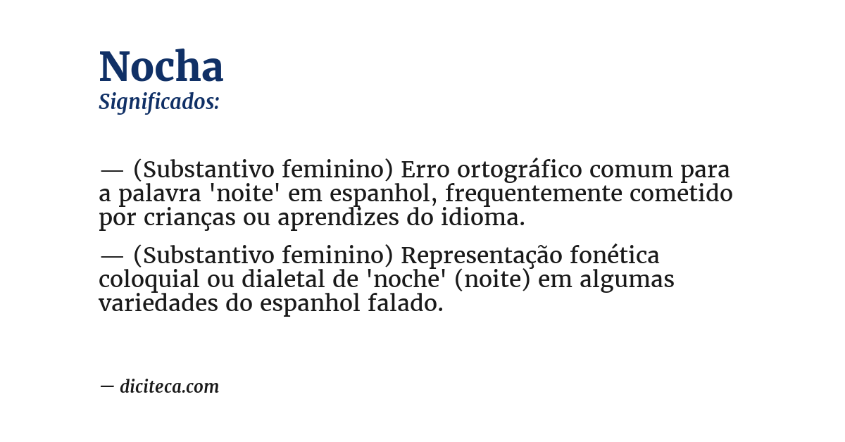 Significado de nocha