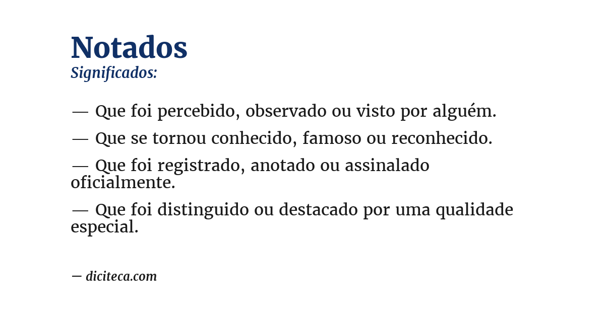 Significado de notados