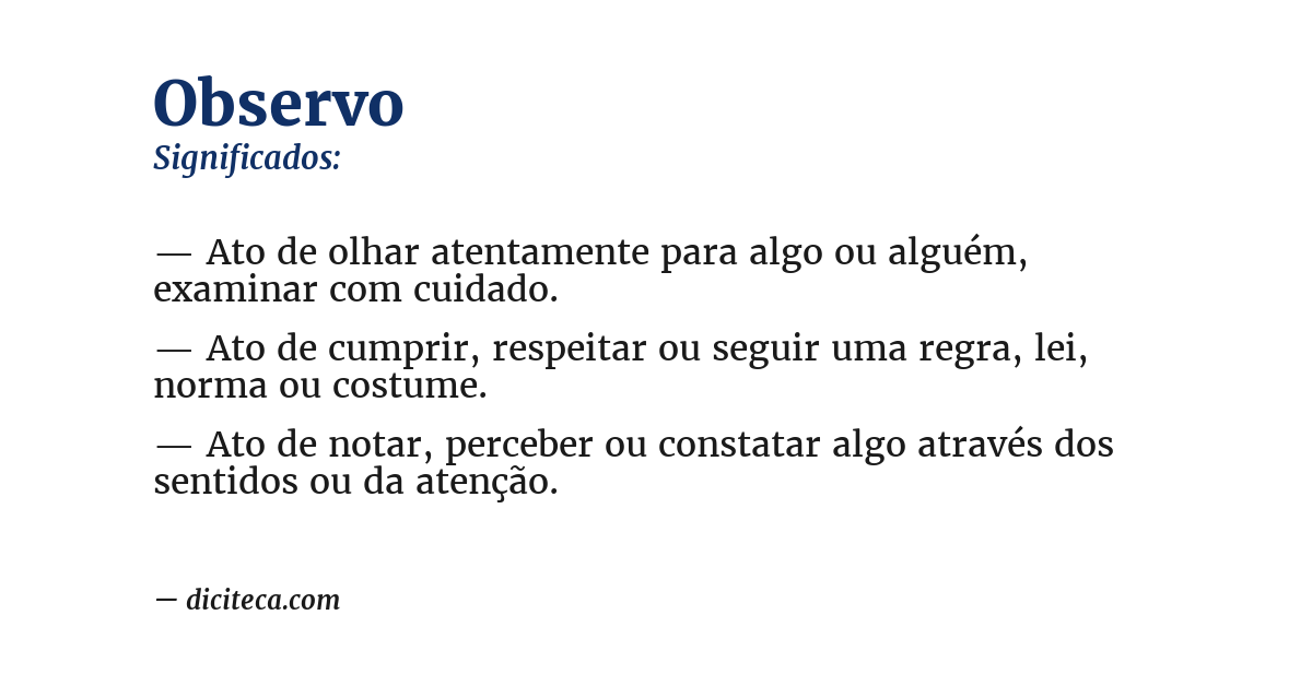 Significado de observo