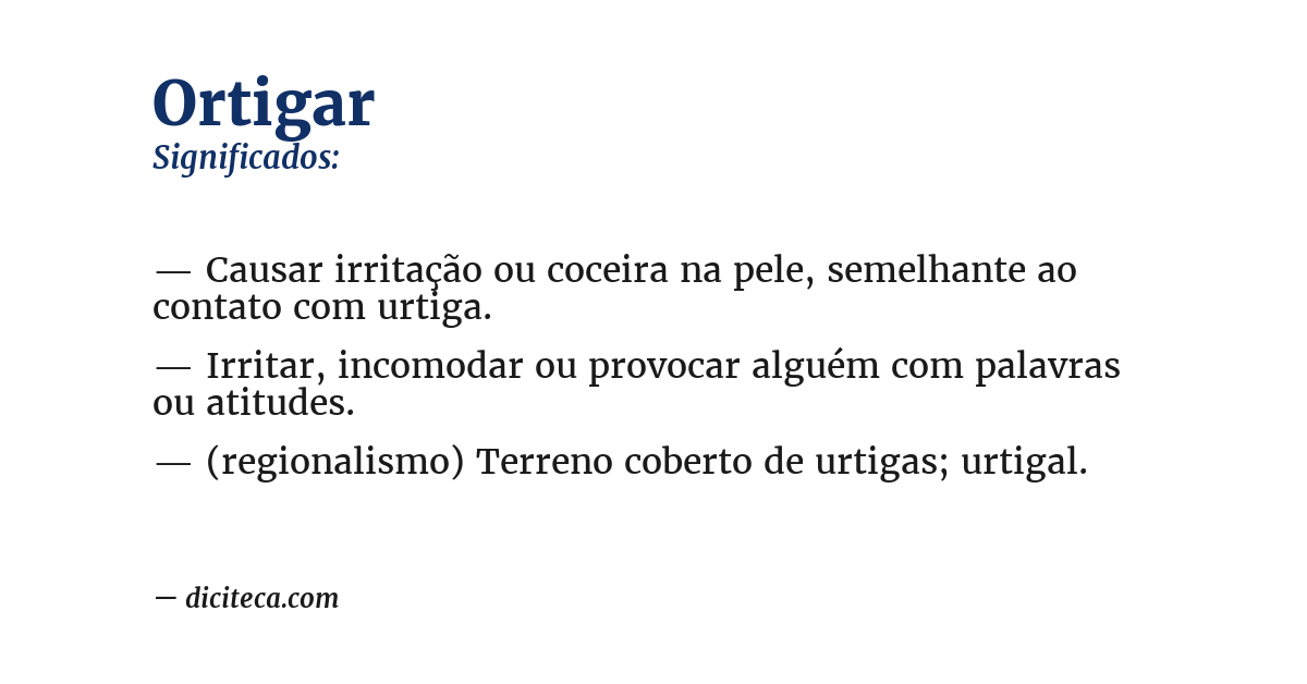 Significado de ortigar