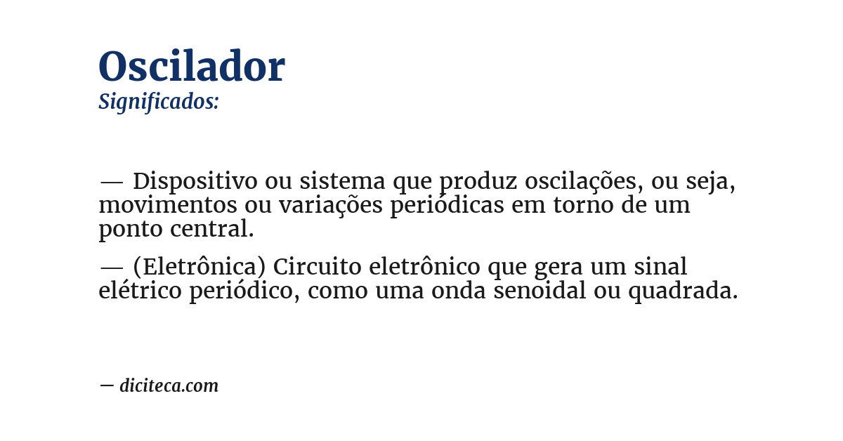 Significado de oscilador