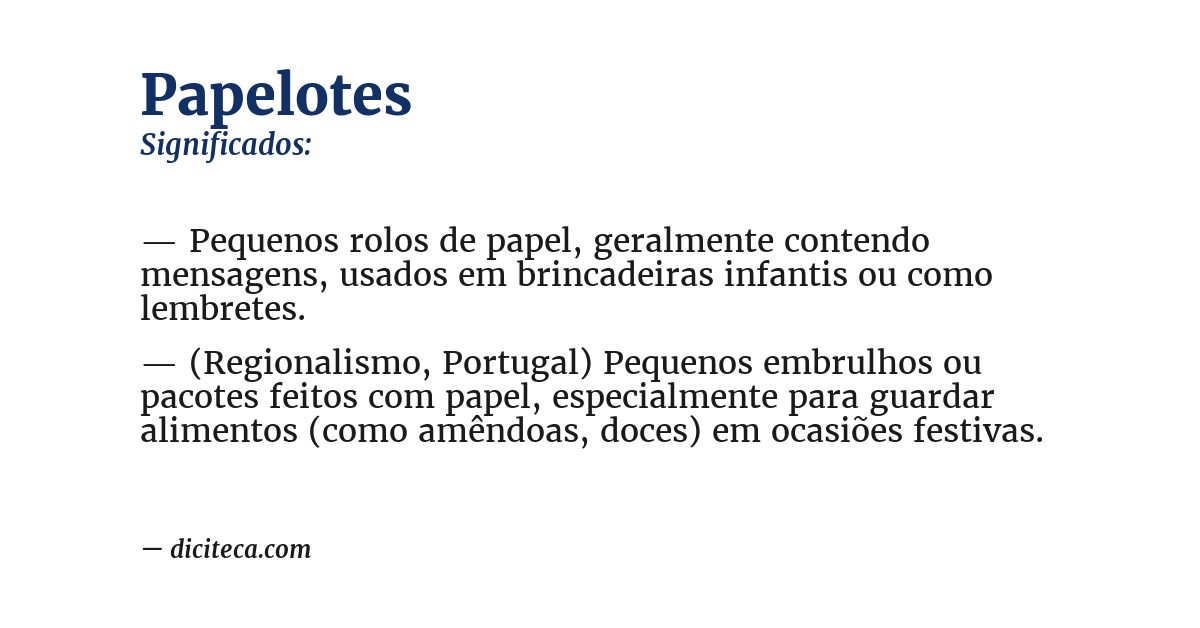 Significado de papelotes