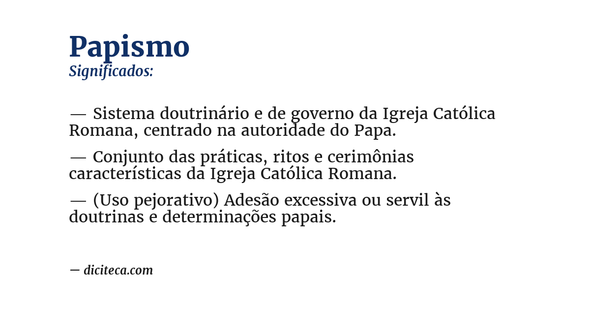 Significado de papismo