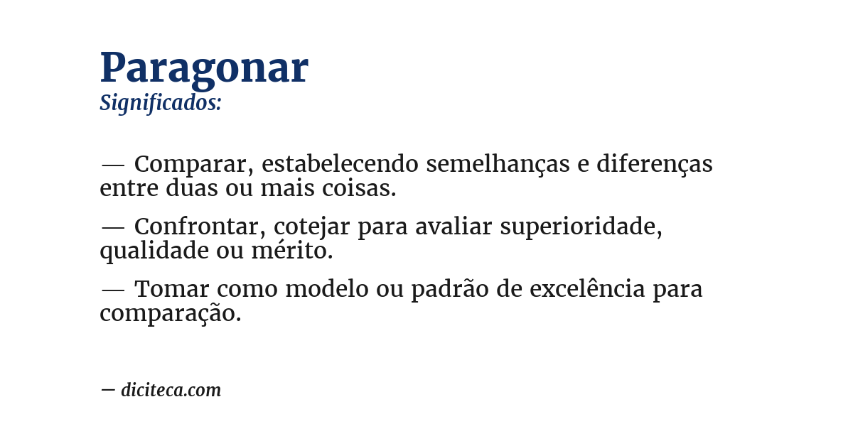 Significado de paragonar