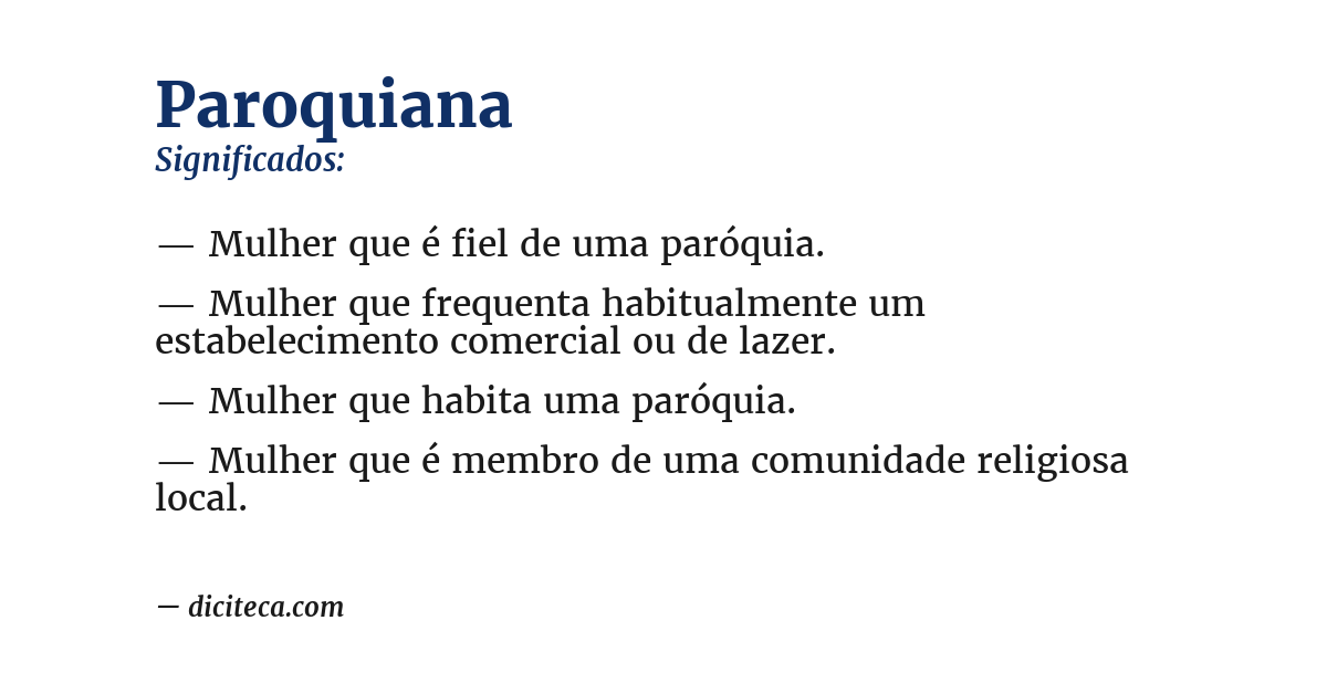 Significado de paroquiana