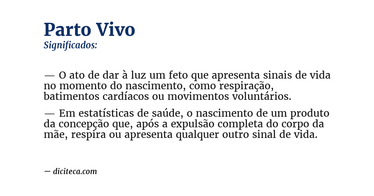 Significado de parto vivo