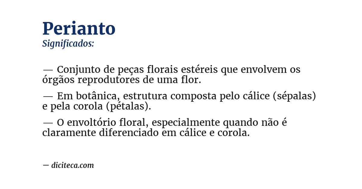 Significado de perianto