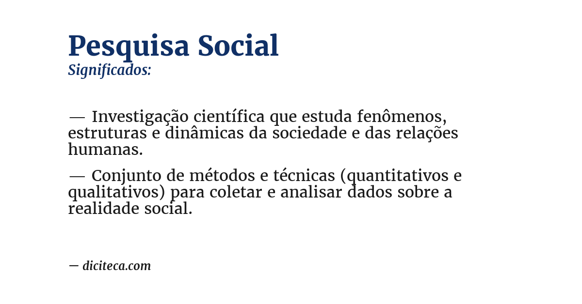 Significado de pesquisa social