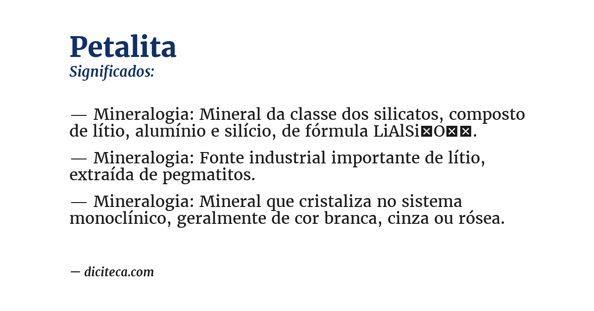 Significado de petalita