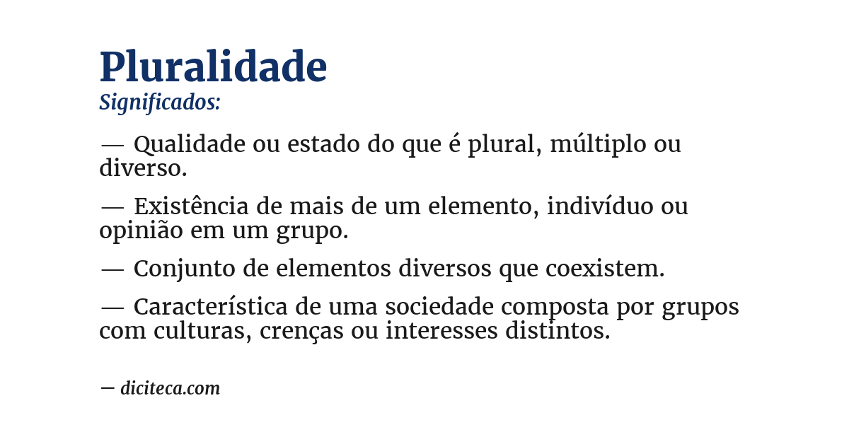 Significado de pluralidade