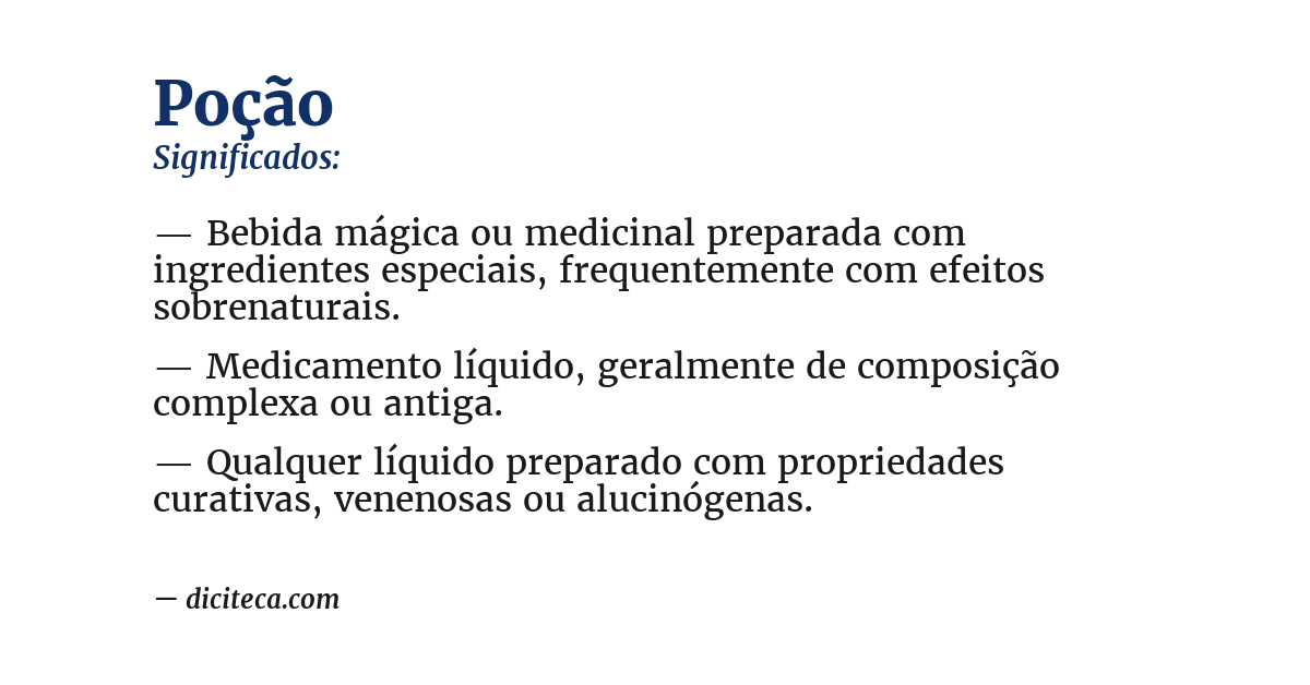 Significado de poção