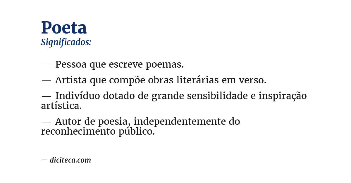 Significado de poeta