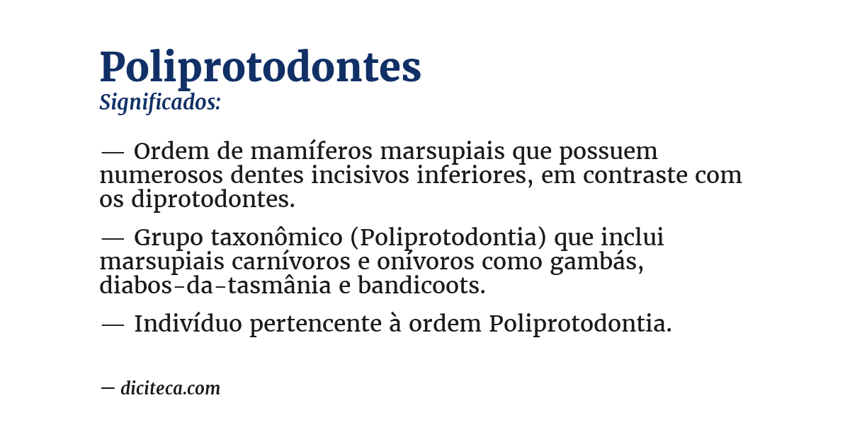 Significado de poliprotodontes