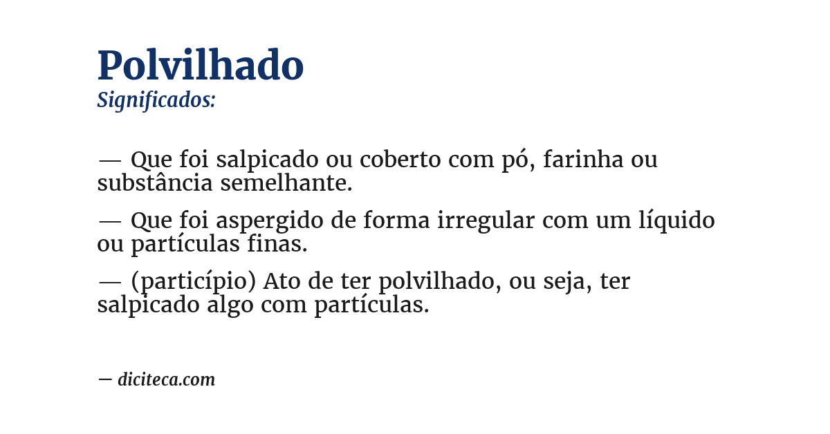 Significado de polvilhado