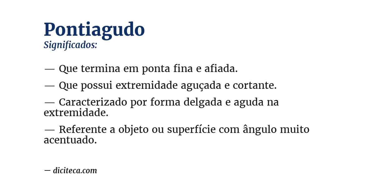 Significado de pontiagudo
