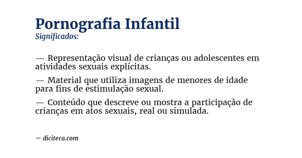 Significado de pornografia infantil