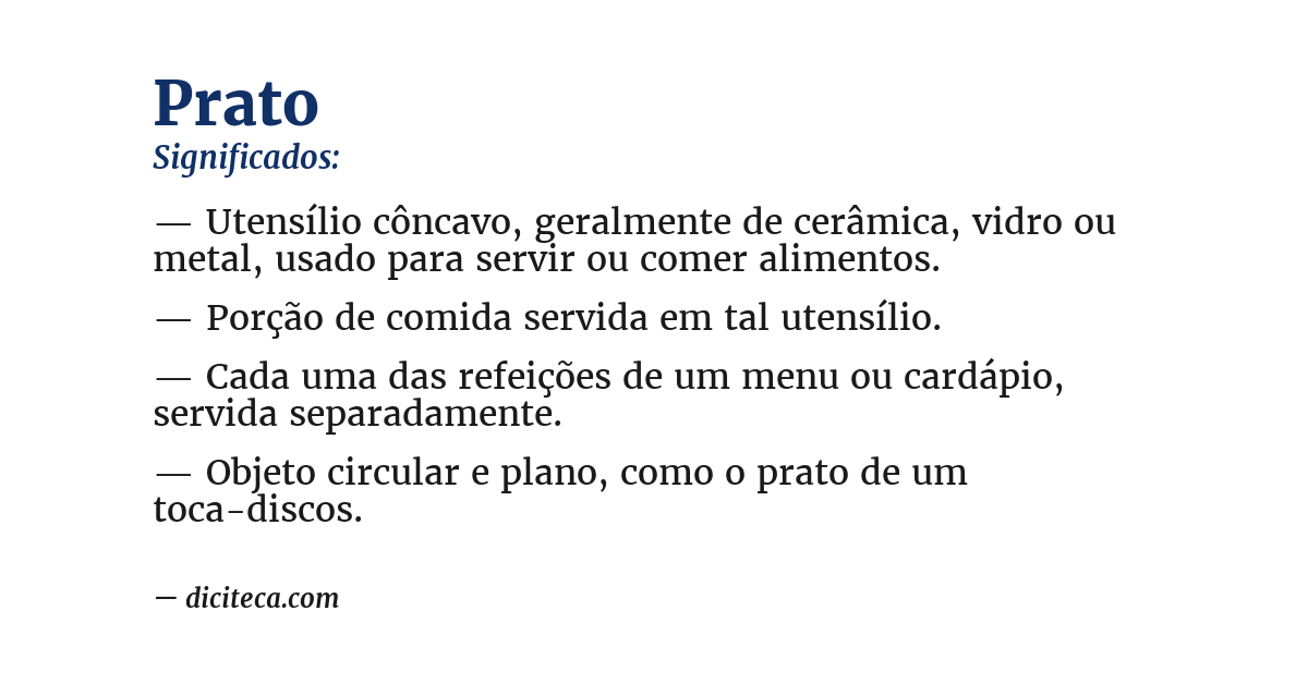 Significado de prato