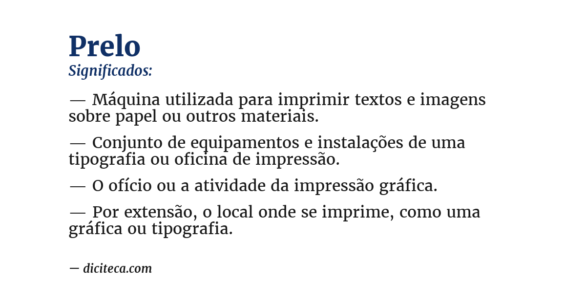 Significado de prelo