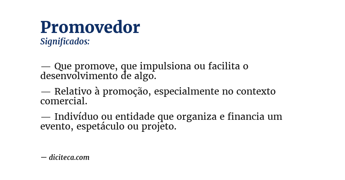 Significado de promovedor